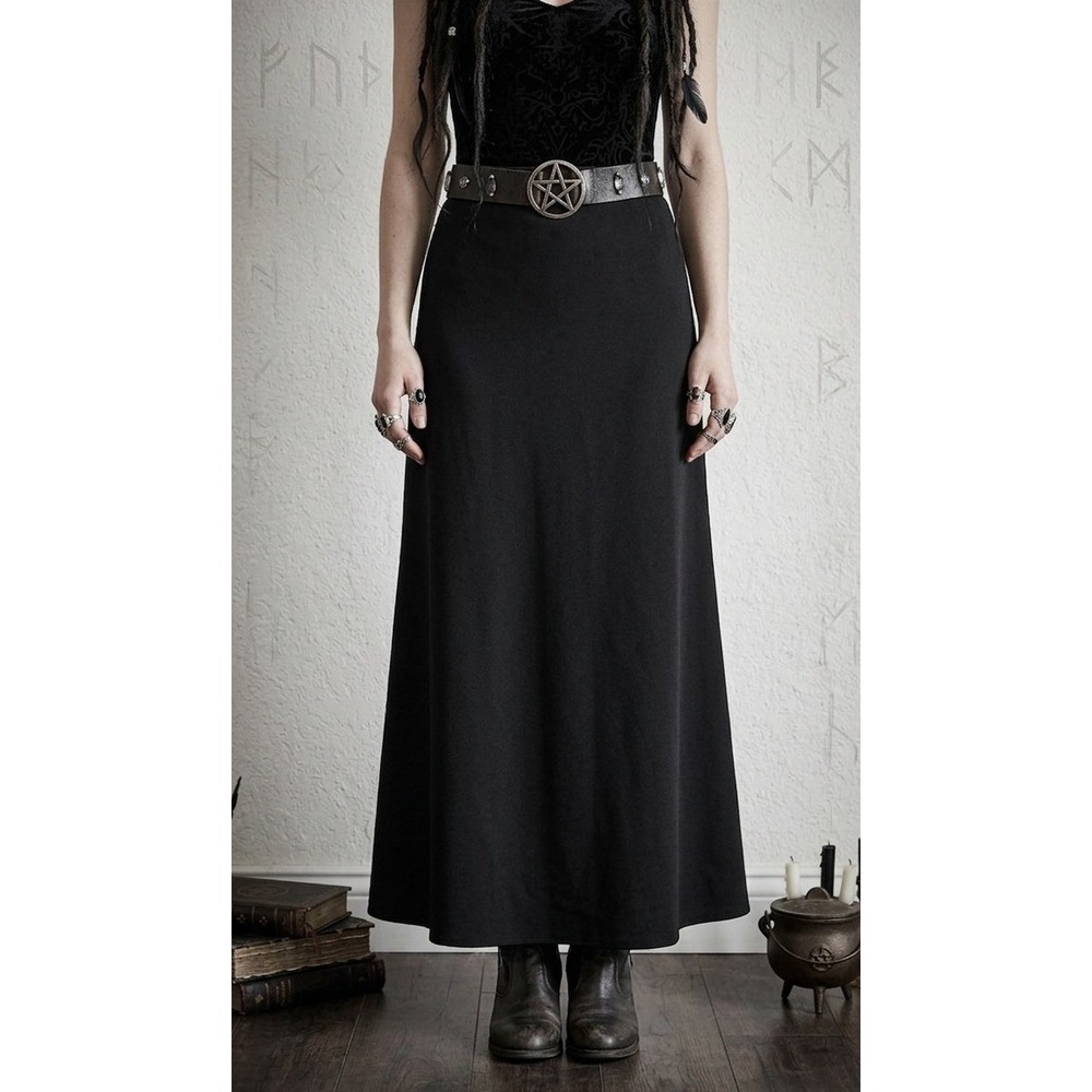 Talbots Womens Size 4 Black Triacetate Blend Lined A-Line Maxi Skirt Minimalist‎